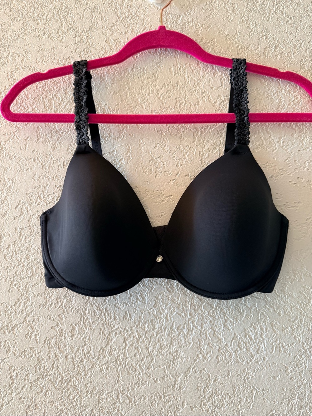 NATORI Pure Luxe Custom Coverage Contour Black LaceUnderwire Womens Bra Sz 32DDD